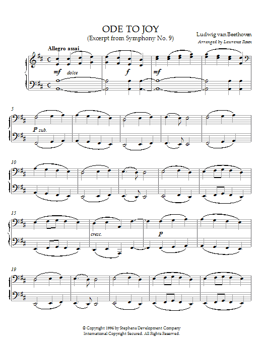 Product gallery: Page 1 of 1 Ode To Joy, Ludwig Van Beethoven