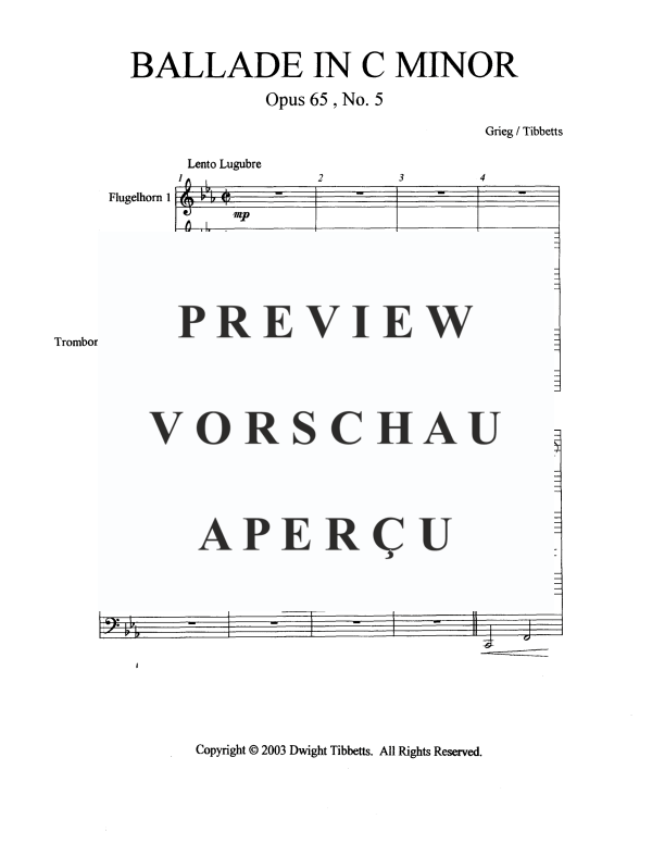 Produktgalerie: Seite 4 von 11 Ballade in C-Moll, , Blechbläser Quintett