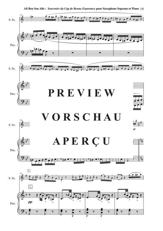 Product gallery: Page 20 of 21 Souvenir du Cap Bonne Espérance , , (soprano saxophone + piano)