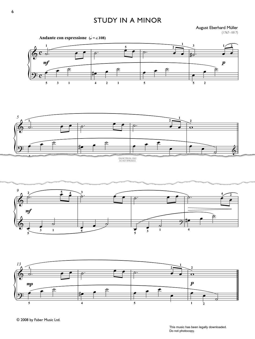 Produktbild zu: Study in A minor (from Real Repertoire Studies Grades 2-4)