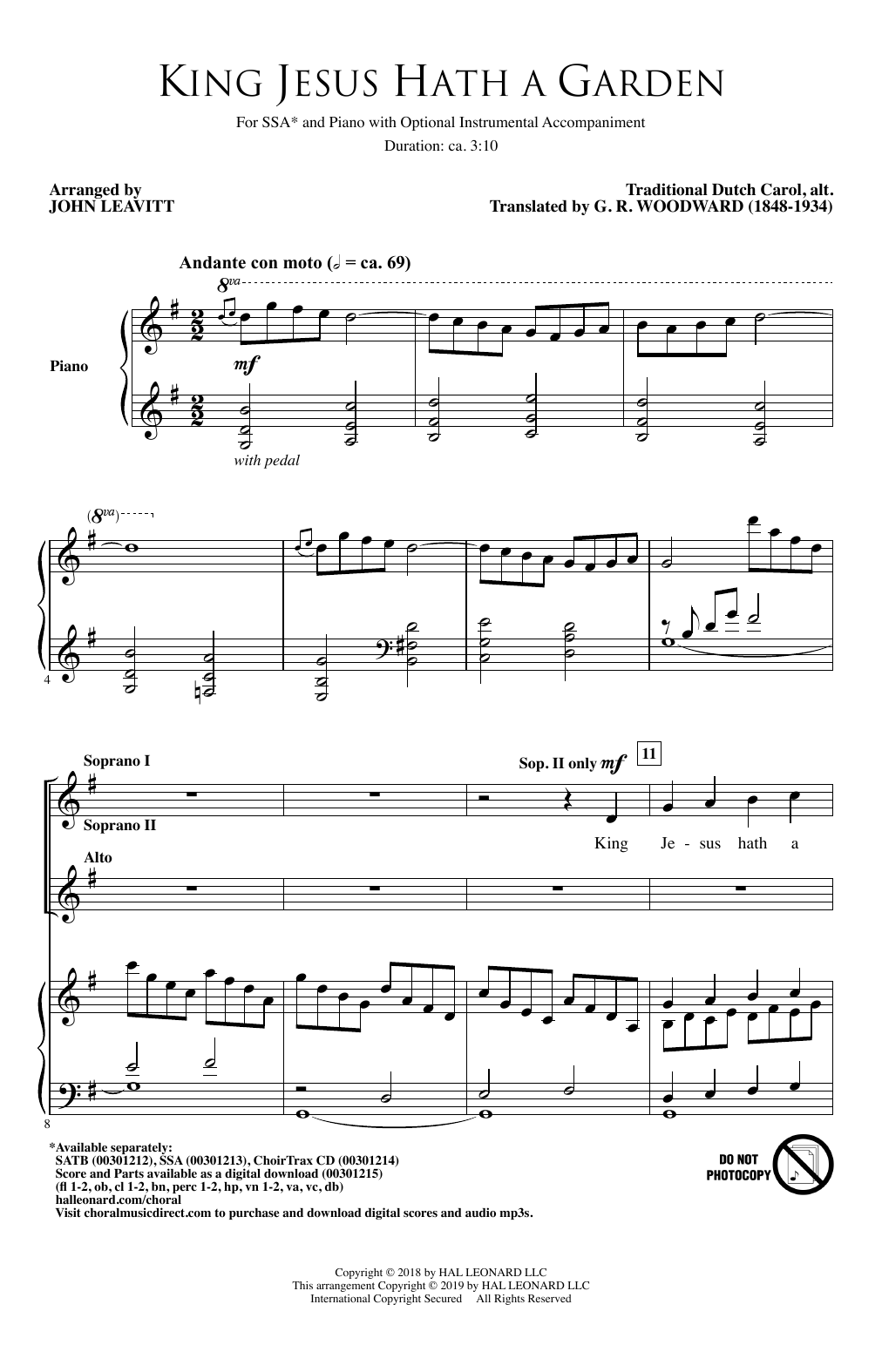Produktgalerie: Seite 1 von 1 King Jesus Hath A Garden (arr. John Leavitt), Traditional Dutch Carol, Chor