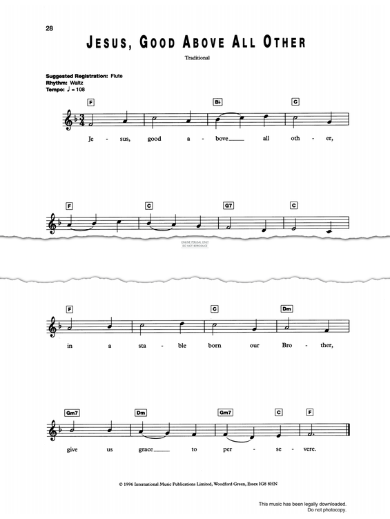 Produktgalerie: Seite 1 von 1 Jesus, Good Above All Other, Traditional, Gesang, Keyboard