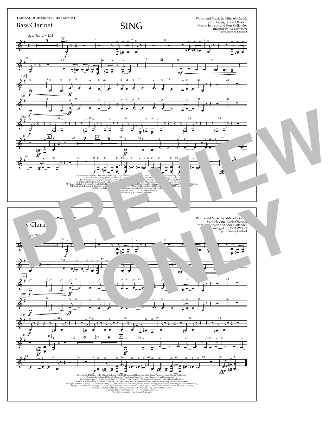 Product picture to: Sing - Bass Clarinet