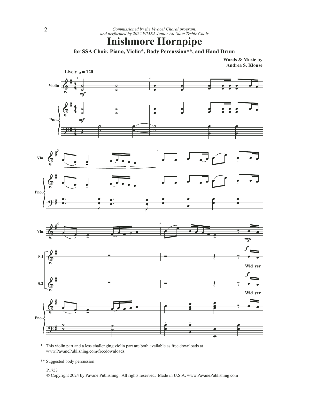 Produktgalerie: Seite 1 von 1 Inishmore Hornpipe, Andrea S. Klouse, Chor