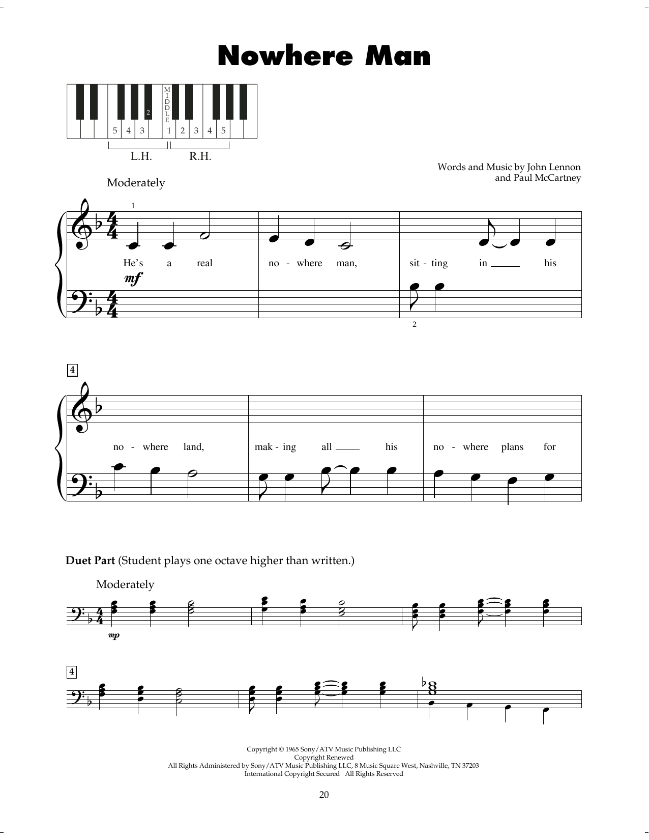 Produktgalerie: Seite 1 von 1 Nowhere Man, The Beatles, Klavier