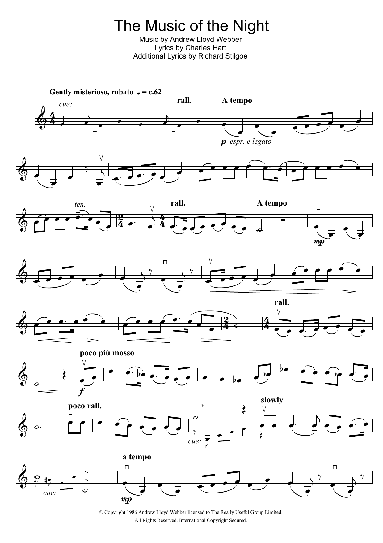 Product gallery: Page 1 of 1 The Music Of The Night (from The Phantom Of The Opera), Andrew Lloyd Webber