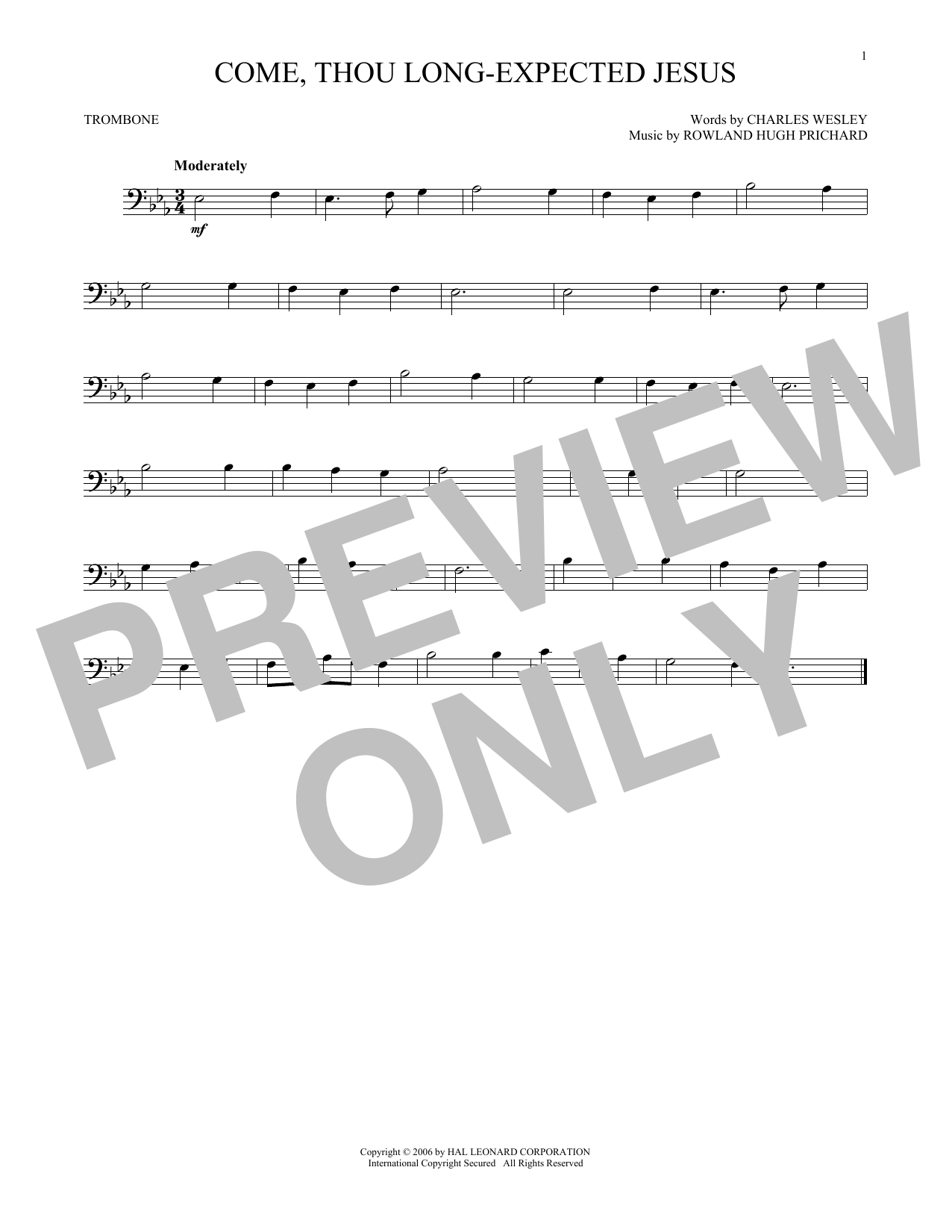 Product gallery: Page 1 of 1 Come, Thou Long-Expected Jesus, Rowland Hugh Prichard
