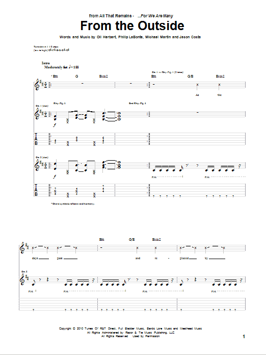 Produktgalerie: Seite 1 von 1 From The Outside, All That Remains, Gitarre