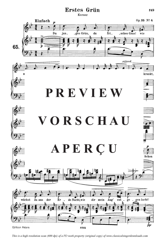 gallery: Erstes Grün Op. 35 No.4 , , (Gesang mittel + Klavier)