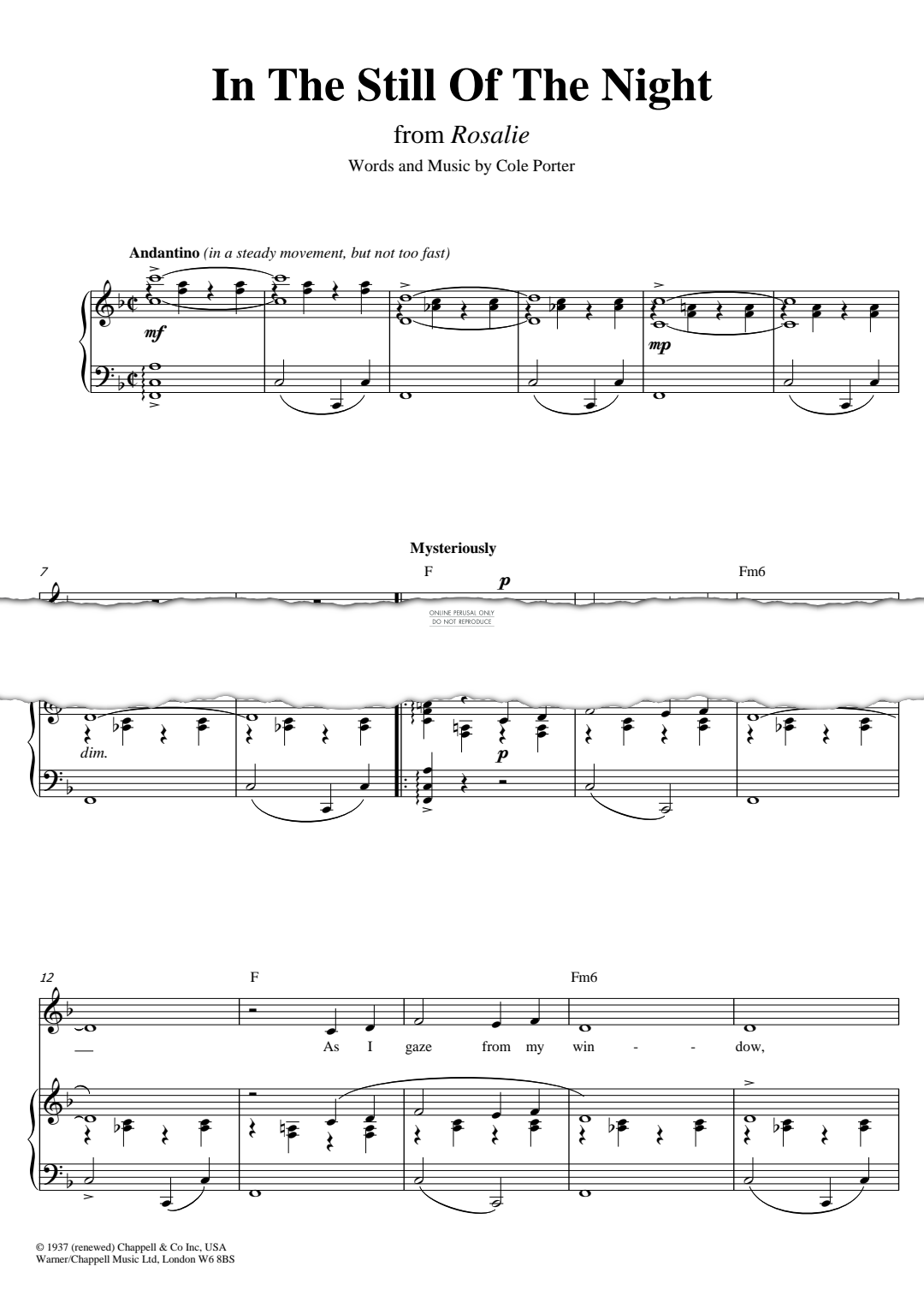 Product gallery: Page 1 of 1 In The Still Of The Night, Cole Porter