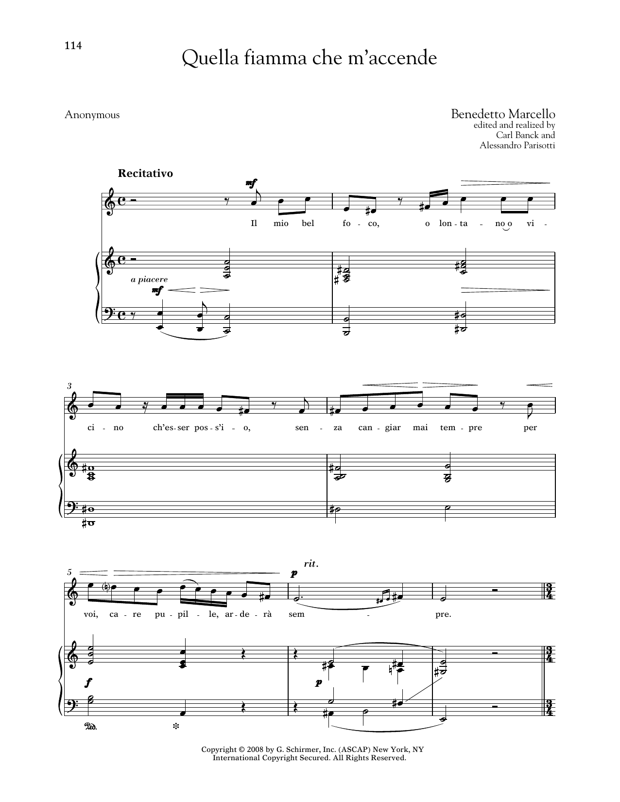Produktbild zu: Quella Fiamma Che M'accende (Medium High Voice)
