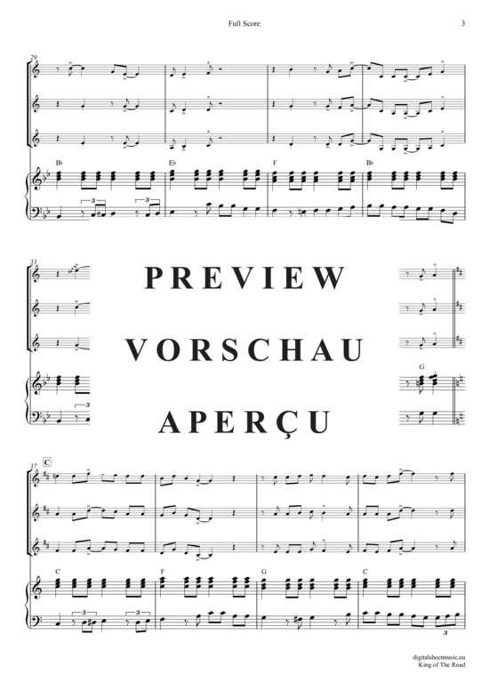 Produktgalerie: Seite 4 von 20 King Of The Road , Miller, Roger, (Trompeten Trio + Klavier)