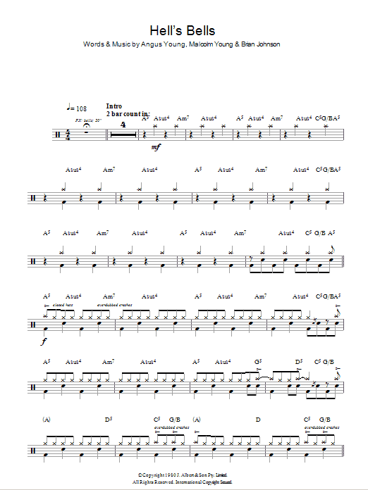 Produktgalerie: Seite 1 von 1 Hells Bells (Drums), AC/DC, Melodieinstrument