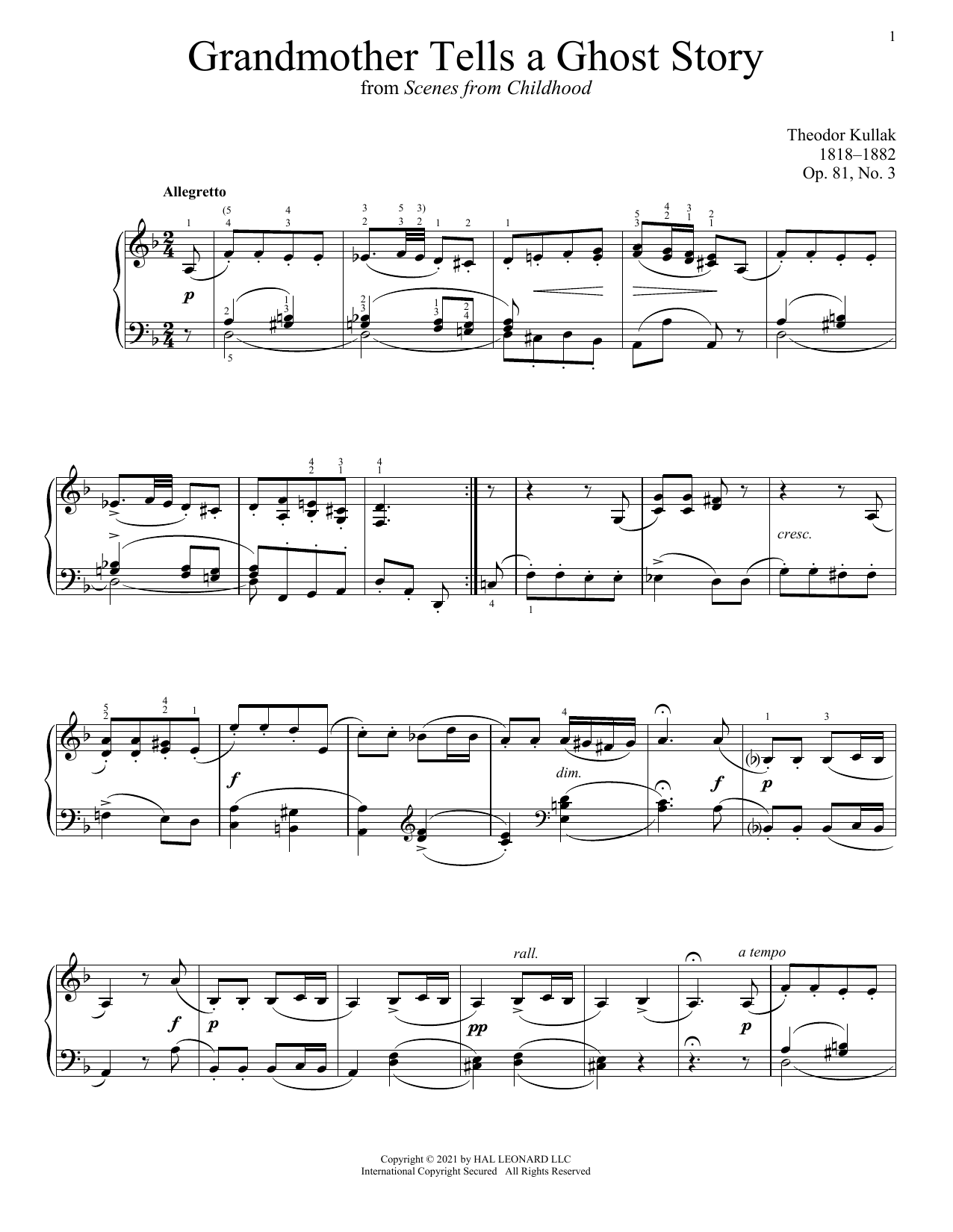 Produktbild zu: Grandmother Tells A Ghost Story, Op. 81, No. 3