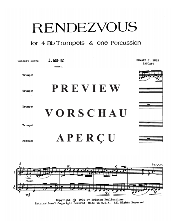 gallery: Rendezvous , , (4 Trompeten und 1 Schlagzeug)