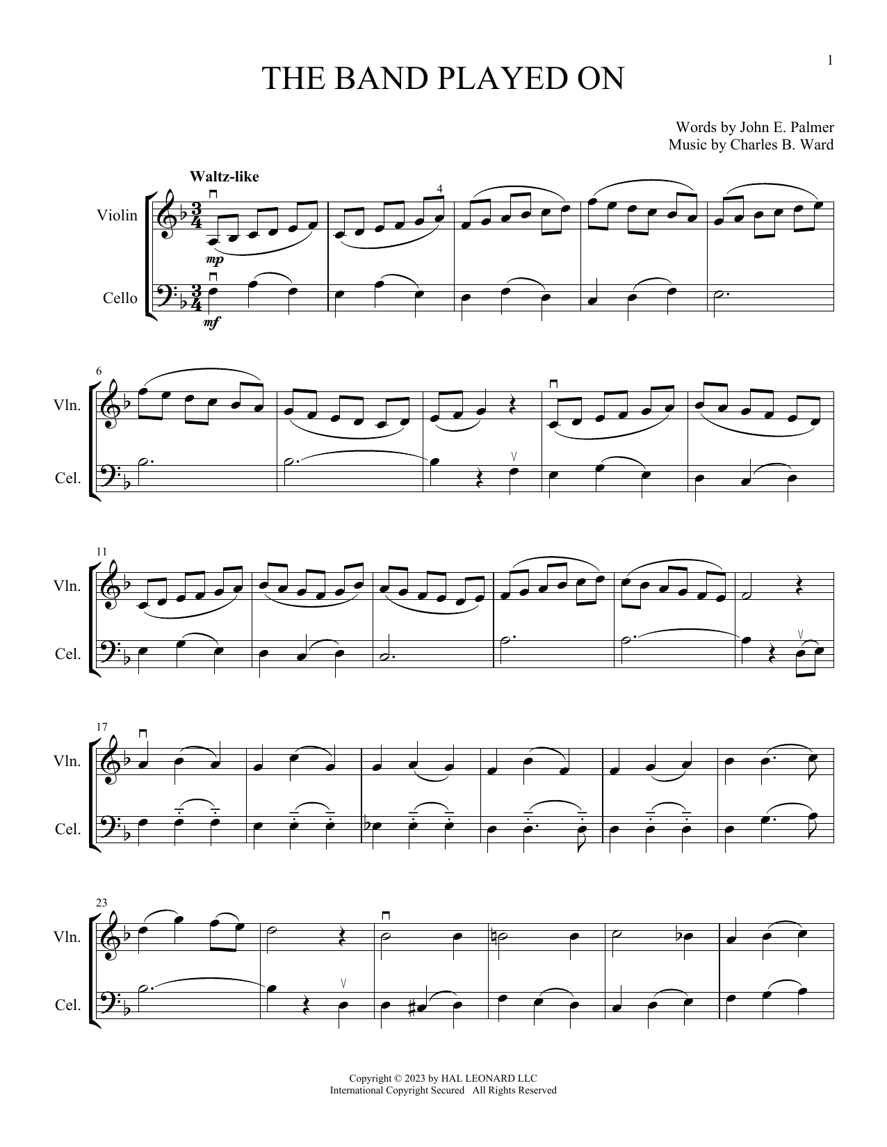Produktgalerie: Seite 1 von 1 The Band Played On (arr. Michelle Hynson), John E. Palmer
