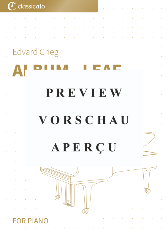 Product gallery: Page 2 of 6 Album - leaf - No. 7 from Lyric Pieces, Book 1, op. 12, , Piano Solo