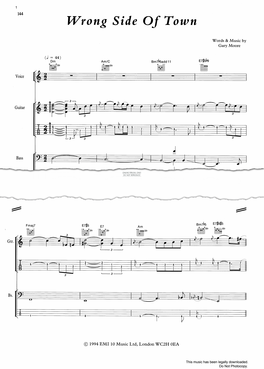 Produktgalerie: Seite 1 von 1 Wrong Side Of Town, BBM, E-Bass, Gesang, Gitarre