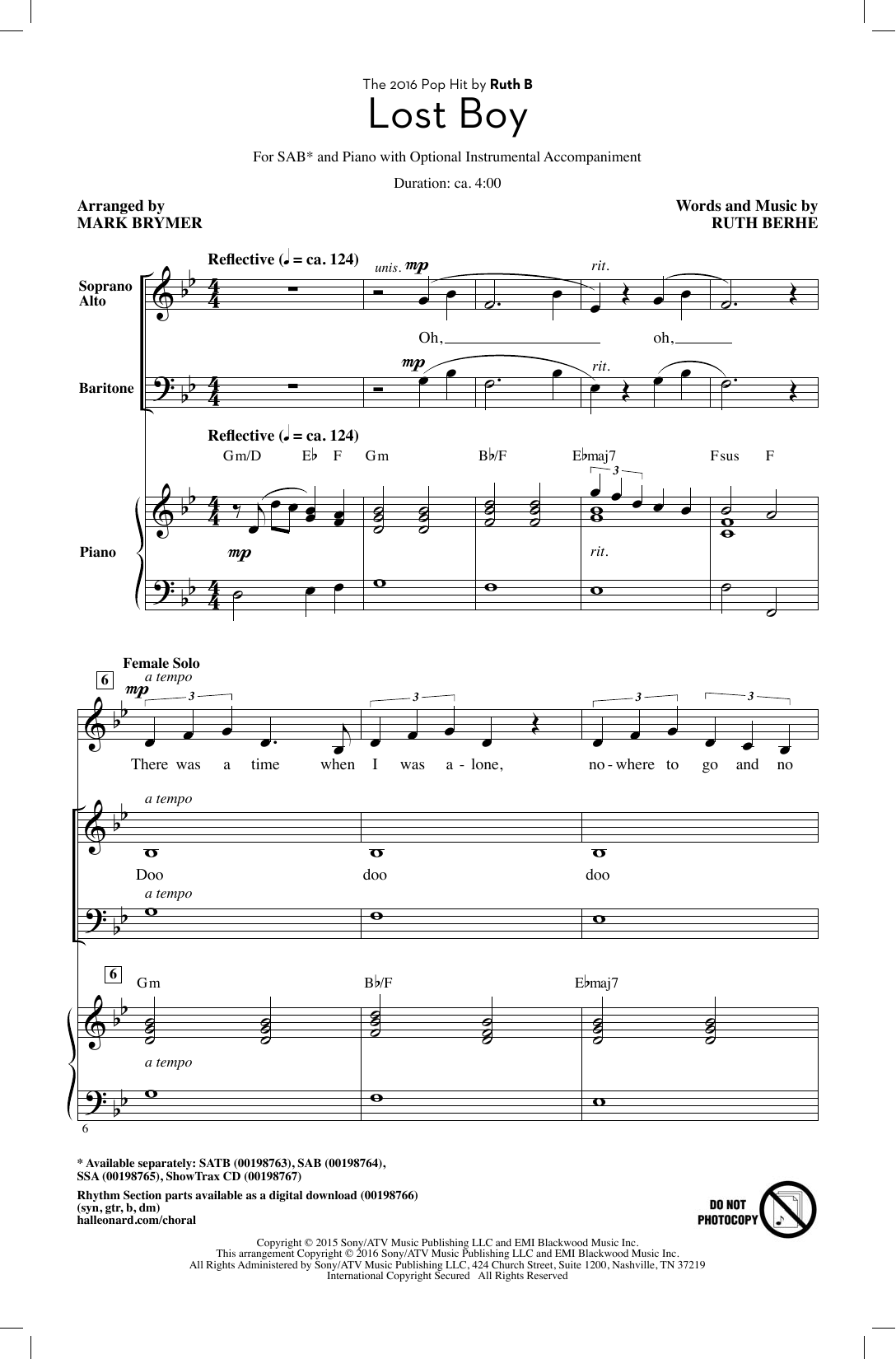 Produktbild zu: Lost Boy (arr. Mark Brymer)