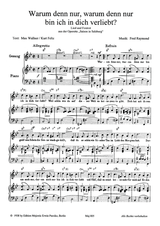 Produktbild zu: Warum denn nur, warum denn nur bin ich in dich verliebt?Aus: Saison in Salzburg (Operette)