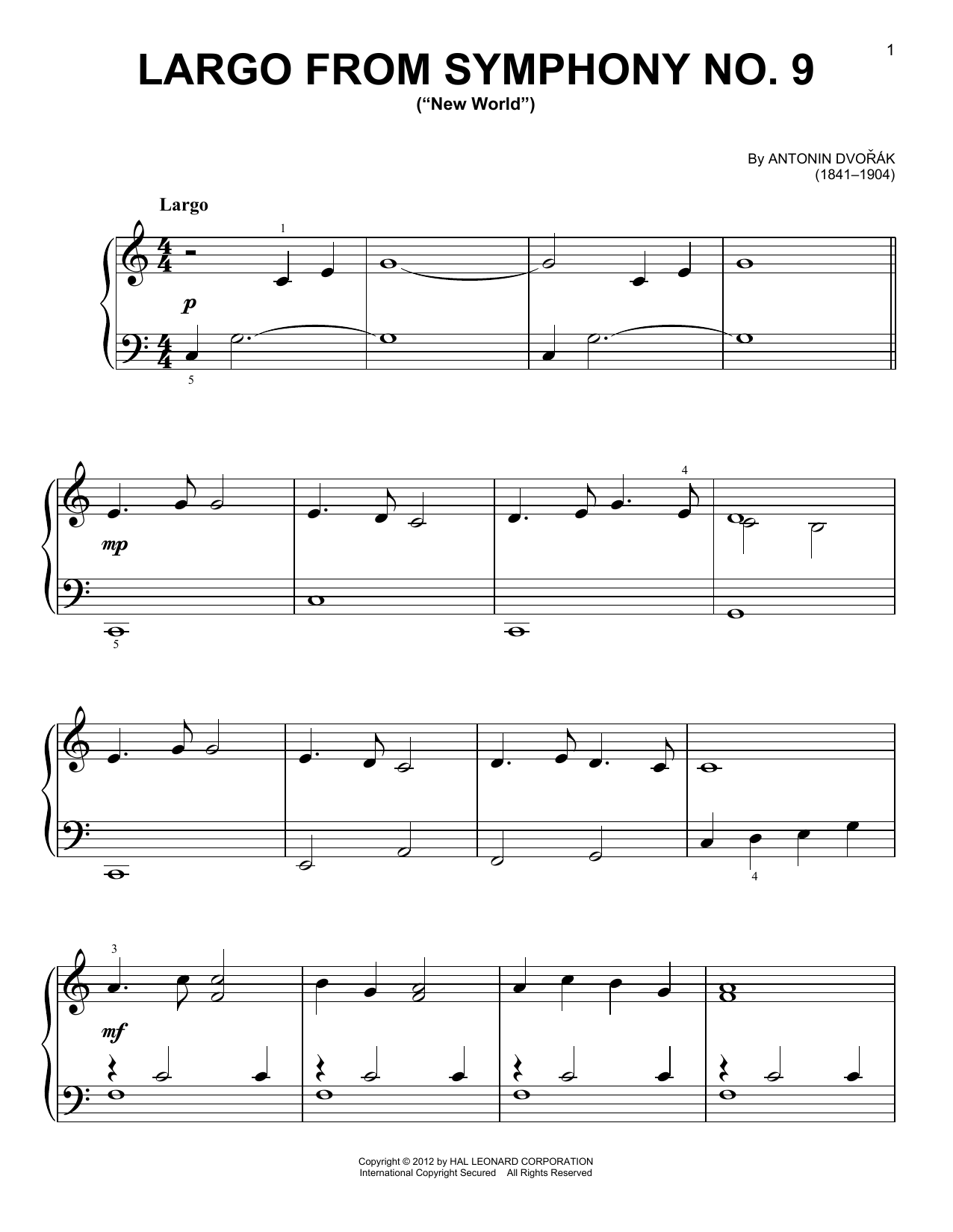 Produktbild zu: Largo From Symphony No. 9 ("New World")