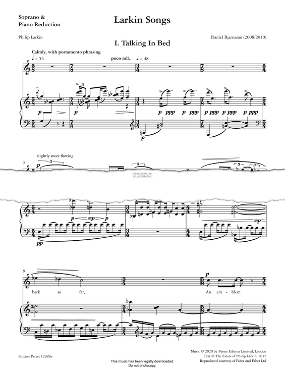 Produktgalerie: Seite 1 von 1 Larkin Songs, Daníel Bjarnason, Gesang, Klavier