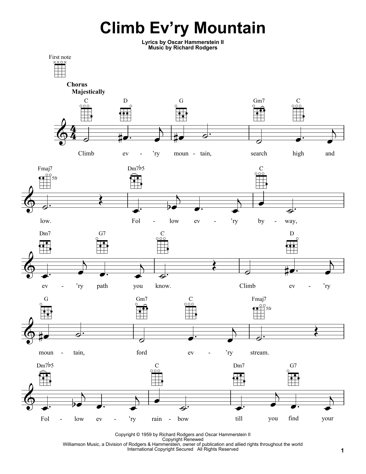 Product gallery: Page 1 of 1 Climb Ev'ry Mountain (from The Sound of Music), Rodgers & Hammerstein