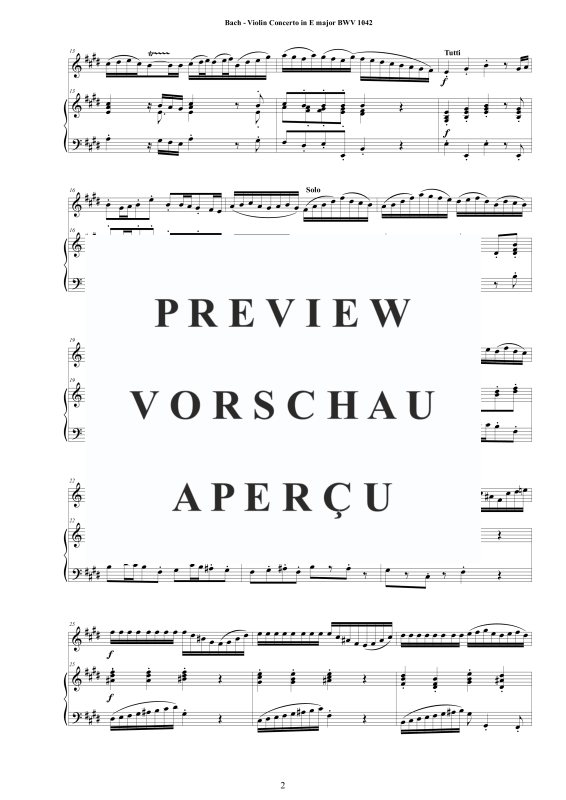 Produktgalerie: Seite 3 von 11 Violin Konzert E-Dur BWV 1042, , Violine und Klavier