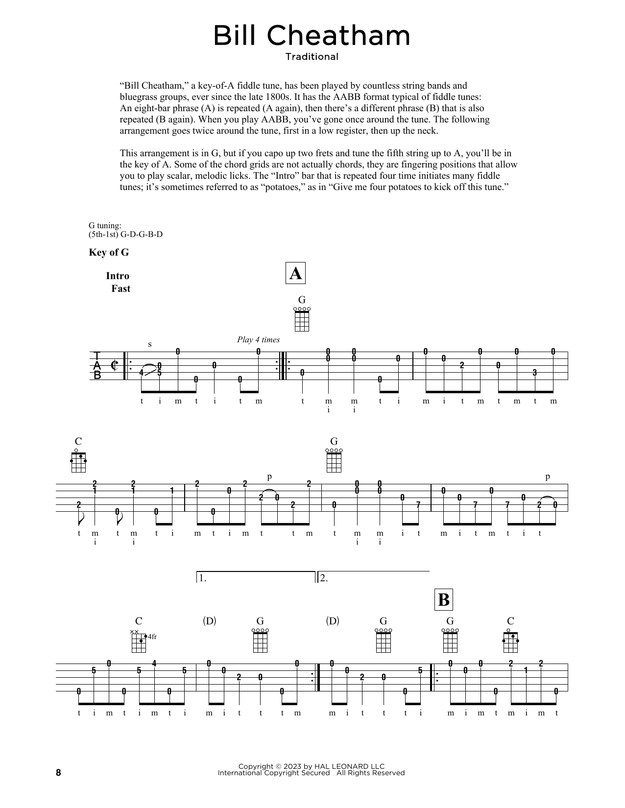 Product gallery: Page 1 of 1 Bill Cheatham (arr. Fred Sokolow), Traditional