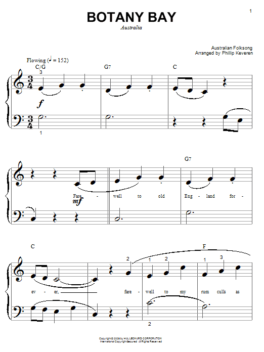 Product picture to: Botany Bay (arr. Phillip Keveren)