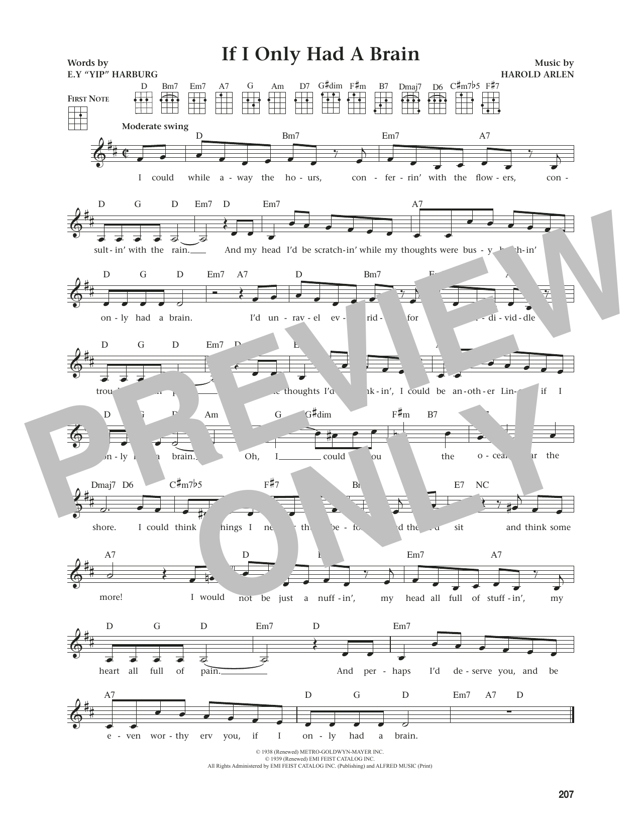 Produktgalerie: Seite 1 von 1 If I Only Had A Brain (from The Daily Ukulele) (arr. Jim Beloff), E.Y. "Yip" Harburg, Ukulele