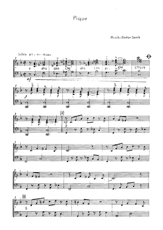 Product picture to: Pique sheet music for jazzpiano