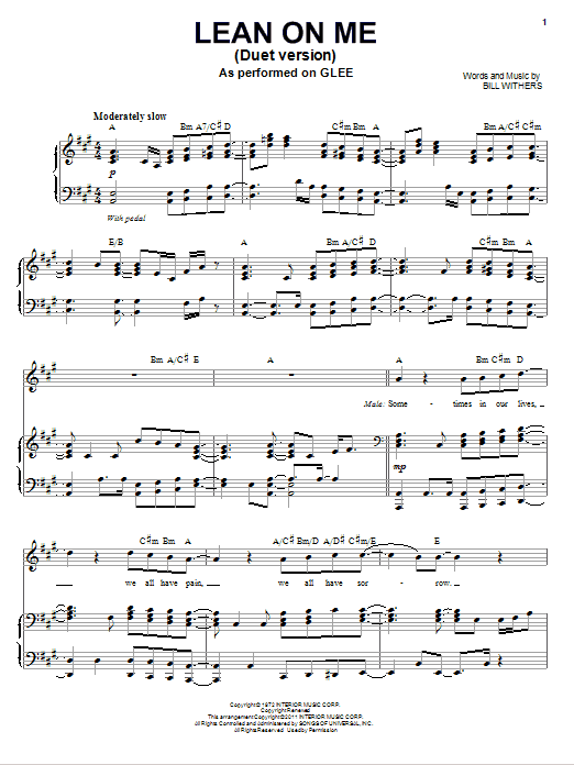 Produktbild zu: Lean On Me (Vocal Duet)