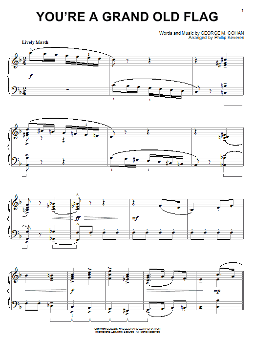 Product gallery: Page 1 of 1 You're A Grand Old Flag (arr. Phillip Keveren), George M. Cohan