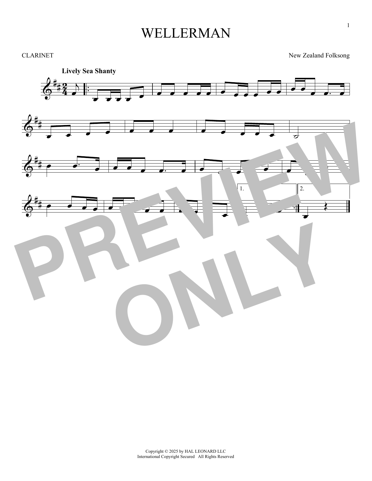 Product gallery: Page 1 of 1 Wellerman, New Zealand Folksong