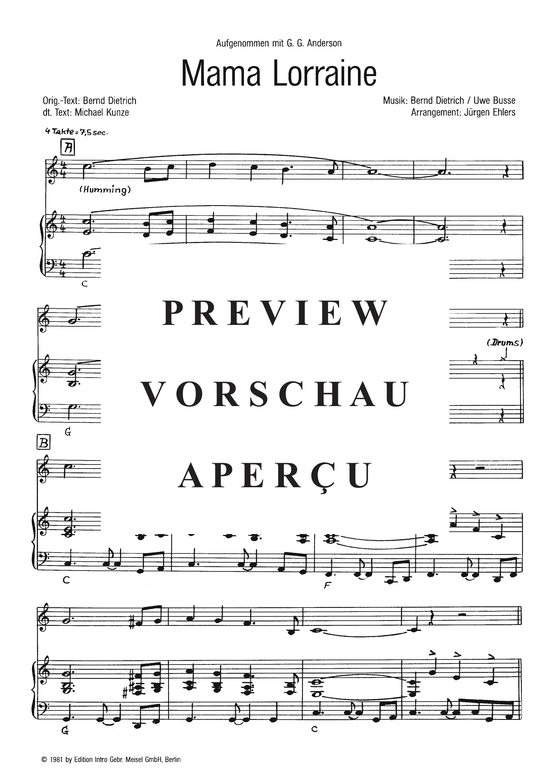 Produktgalerie: Seite 4 von 5 Mama Lorraine, Anderson, 	G. G., Klavier und Gesang
