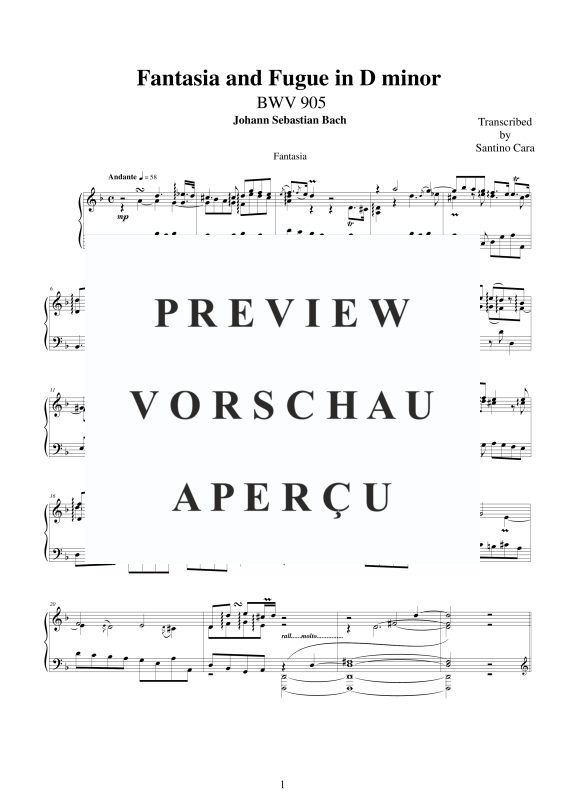 Produktgalerie: Seite 2 von 4 Fantasia und Fuge D-Moll BWV 905, , Klavier Solo