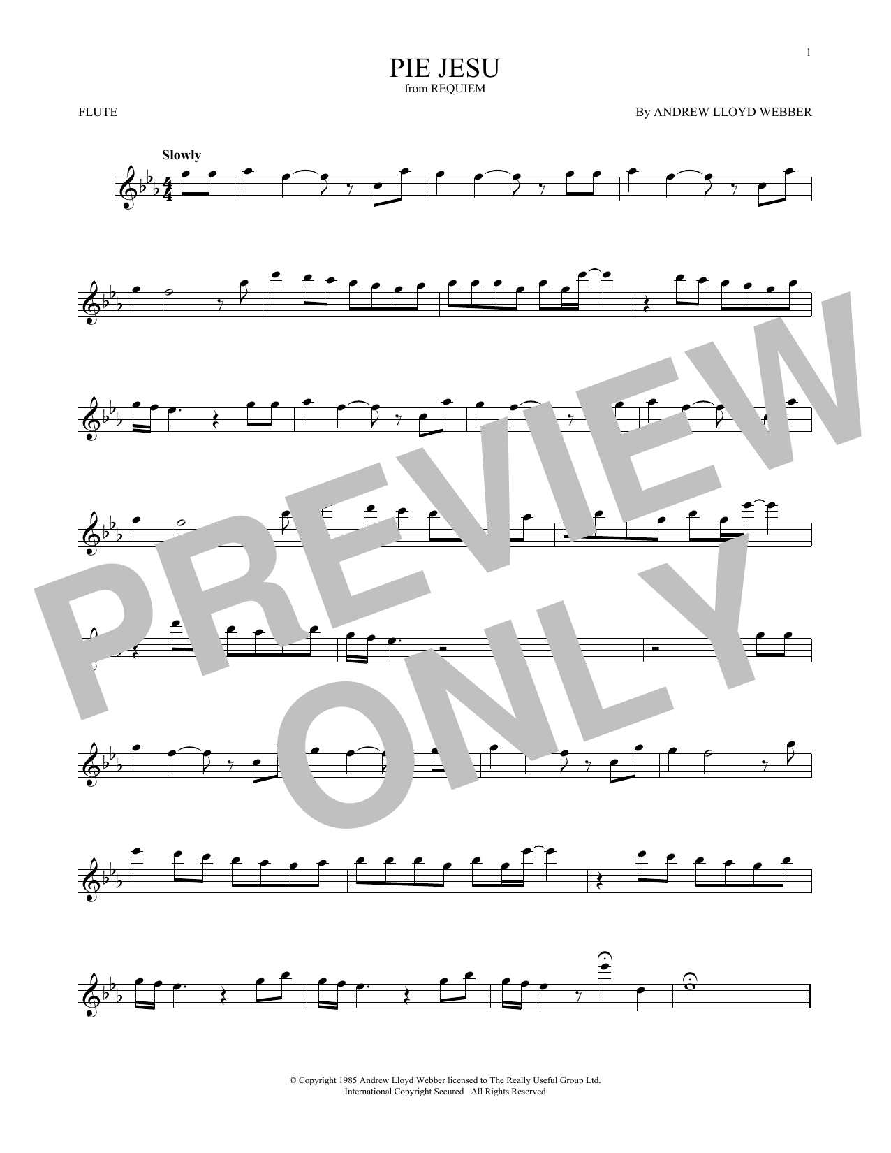 Product gallery: Page 1 of 1 Pie Jesu (from Requiem), Andrew Lloyd Webber