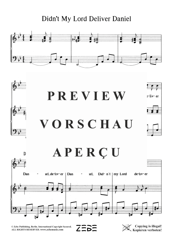 gallery: Didn´t My Lord Deliver Daniel, , Voice and Piano