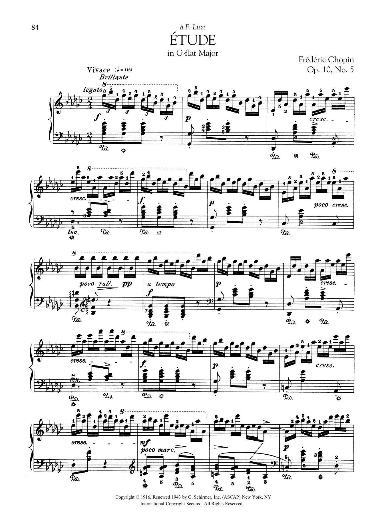Product gallery: Page 1 of 1 Etude in G-flat Major, Op. 10, No. 5, Frédéric Chopin