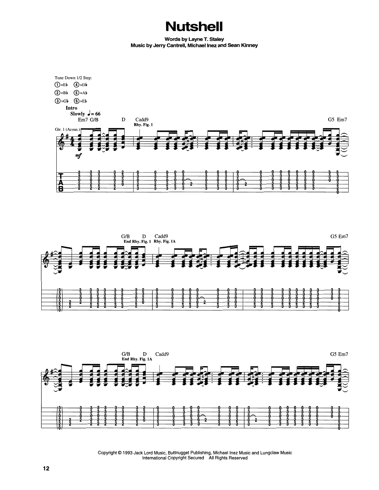 Produktgalerie: Seite 1 von 1 Nutshell, Alice In Chains, Gitarre