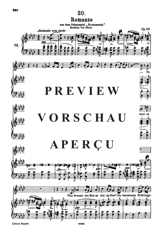 gallery: Romanze D.797 aus Rosamunde , , (Gesang hoch + Klavier)