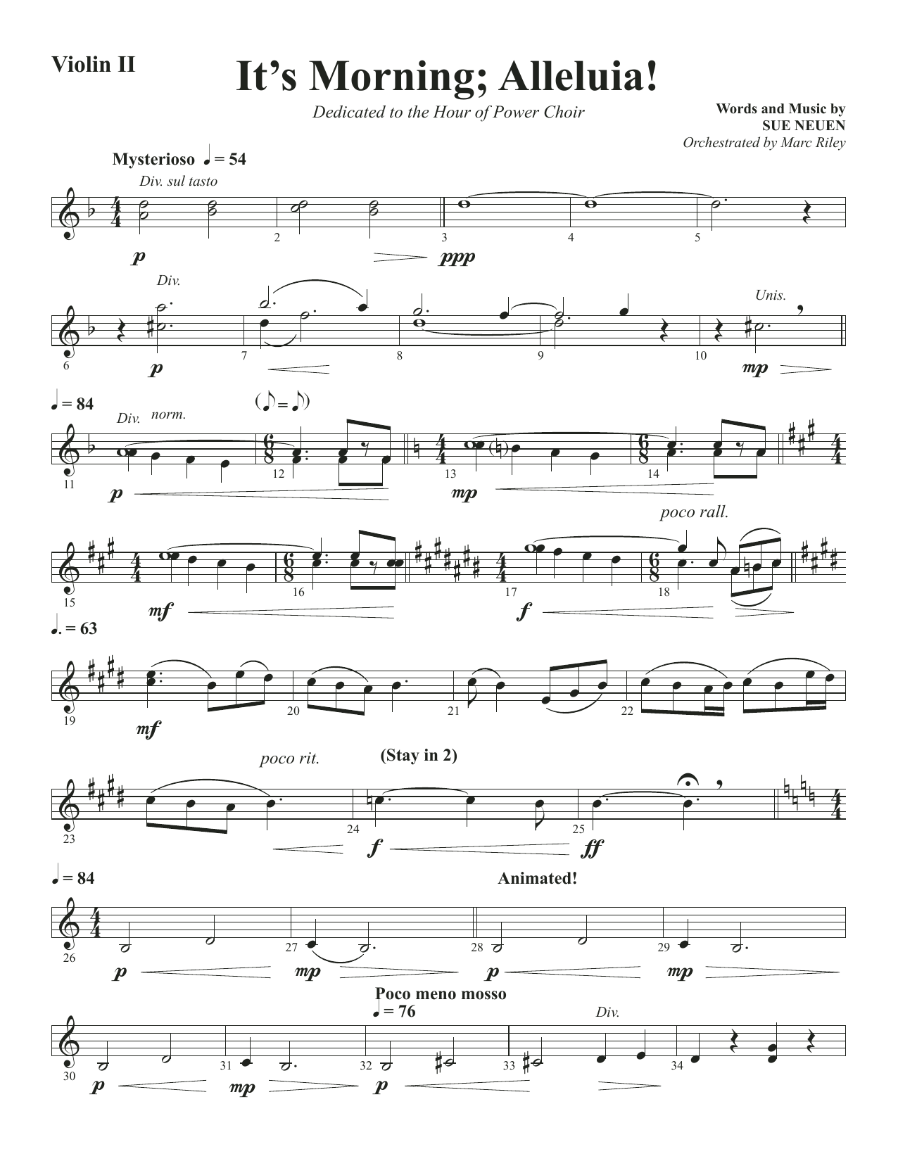 Produktbild zu: It's Morning; Alleluia! - Violin 2