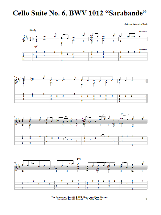 Produktbild zu: Cello Suite No. 6, BWV 1012 "Sarabande"