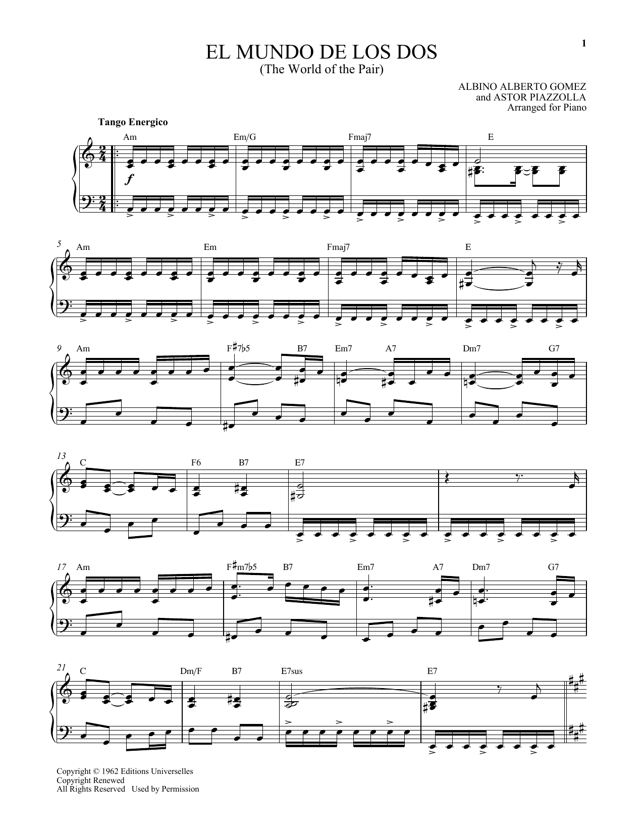 Produktgalerie: Seite 1 von 1 El mundo de los dos, Astor Piazzolla, Klavier