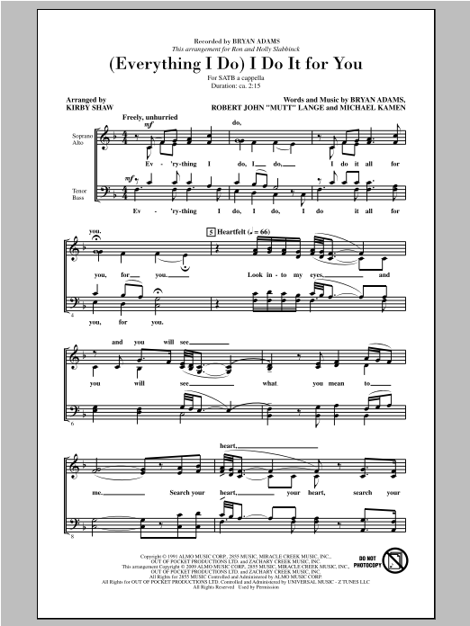 Produktgalerie: Seite 1 von 1 (Everything I Do) I Do It For You, Kirby Shaw, Chor