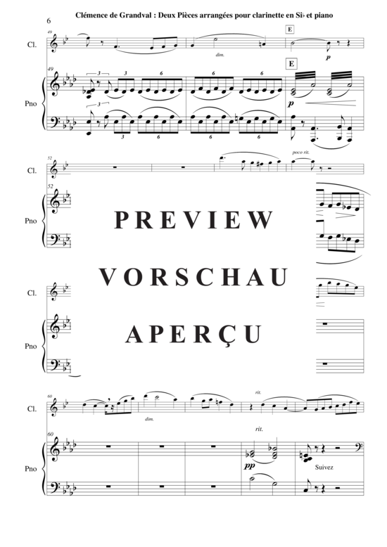 Product gallery: Page 7 of 21 Deux Pièces : Lamento et Scherzetto , , (clarinet in Bb + piano)
