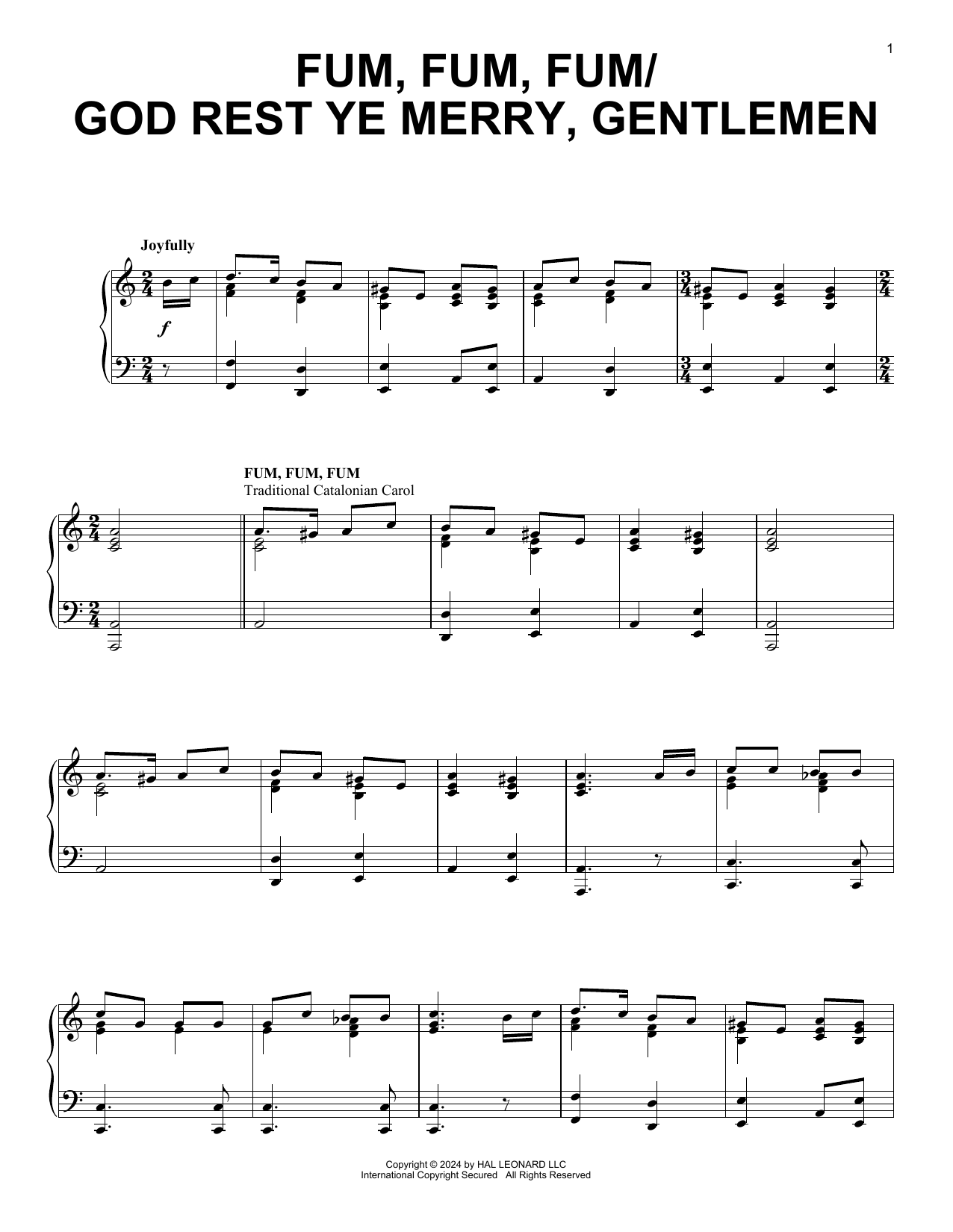 Product picture to: Fum, Fum, Fum/God Rest Ye Merry, Gentlemen Christmas Medley