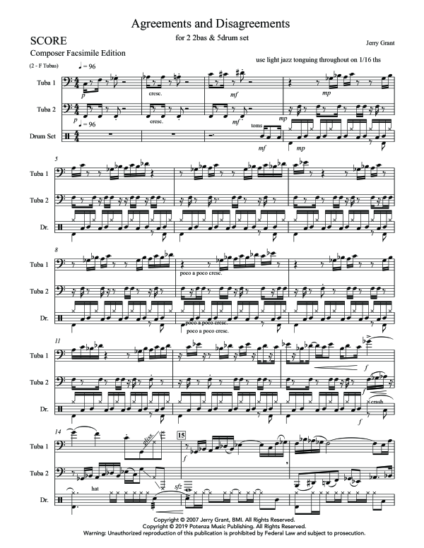 Product gallery: Page 1 of 11 Agreements and Disagreements, , (Tuba duet and drum set)