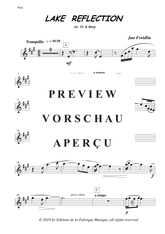 Produktgalerie: Seite 9 von 10 Lake Reflection , , (Flöte + Harfe)